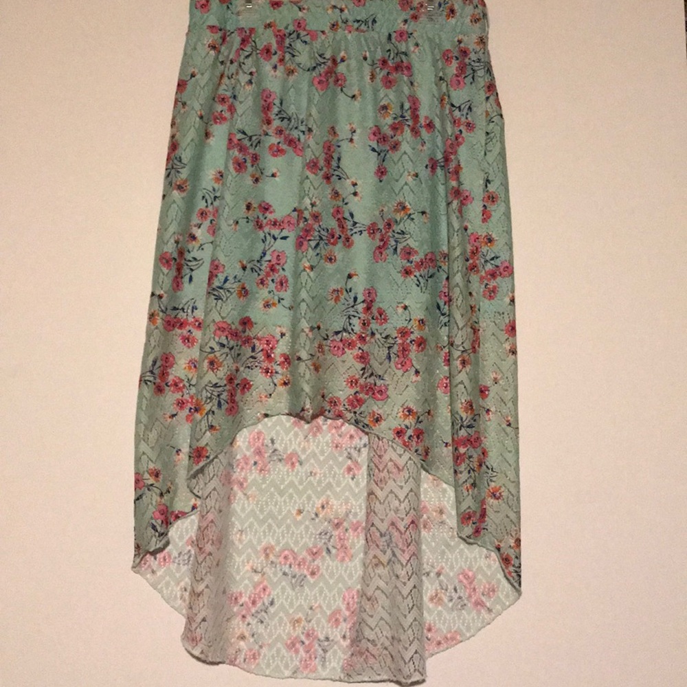 NoBo Floral Lace Skirt High Low Boho